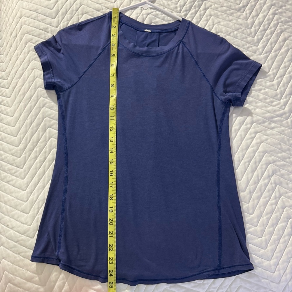 Lululemon Anahatasana Short Sleeve Tee Heathered Sapphire Blue - Picture 5 of 11